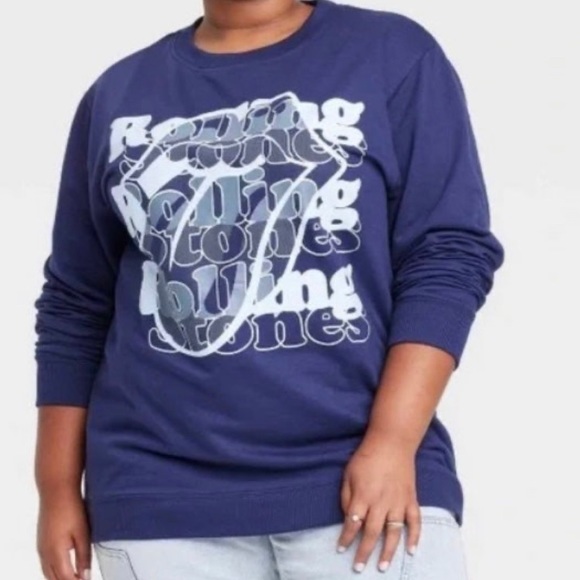 Rolling Stones Blue Crewneck Sweatshirt Size Medium - Picture 1 of 4